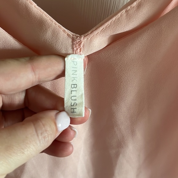 PinkBlush Pink Maxi Dress Semi Sheer Lined Dress Size Small - Picture 8 of 9